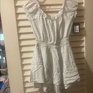 Art Class White and Blue Floral dress/romper